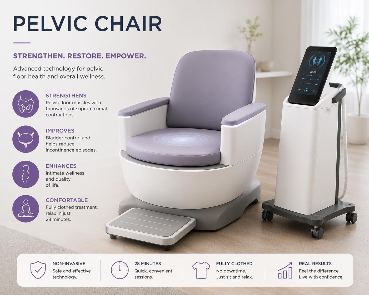 Pelvic Floor Chair treatment at BC Medical Aesthetic